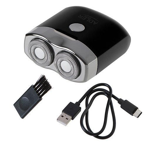 Cestovný holiaci strojček Adler - USB s 2 hlavami
